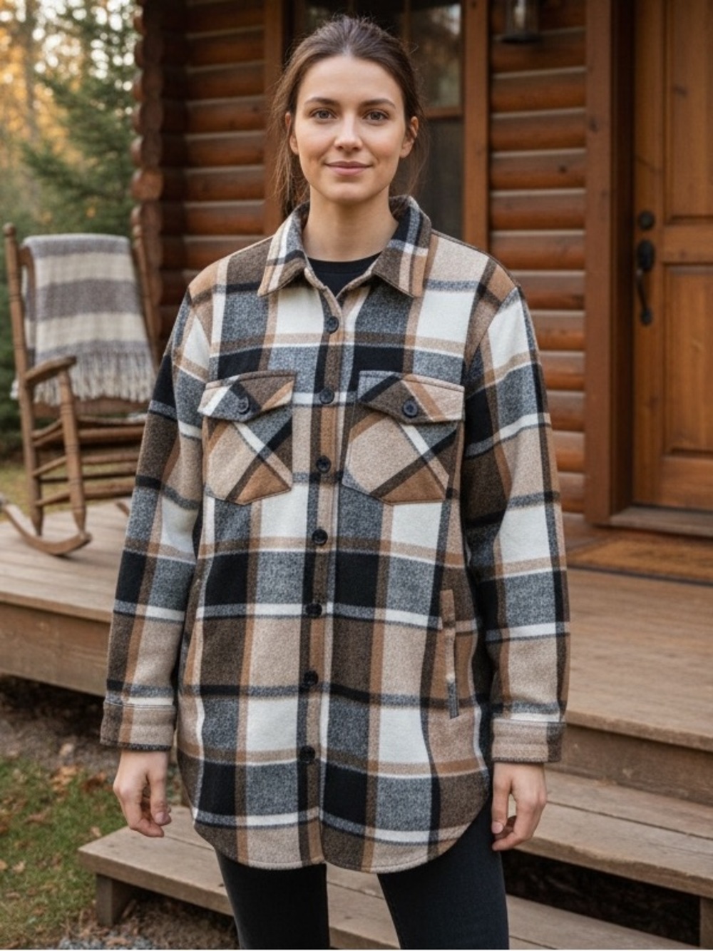 Plaid Flannel Shacket, size XL